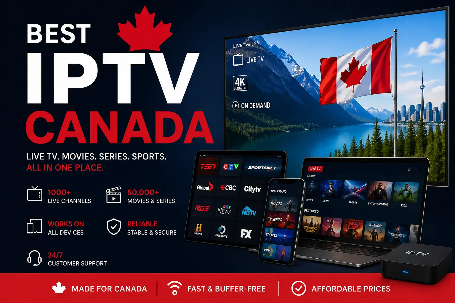 Best IPTV service Canada 2026 on Smart TV