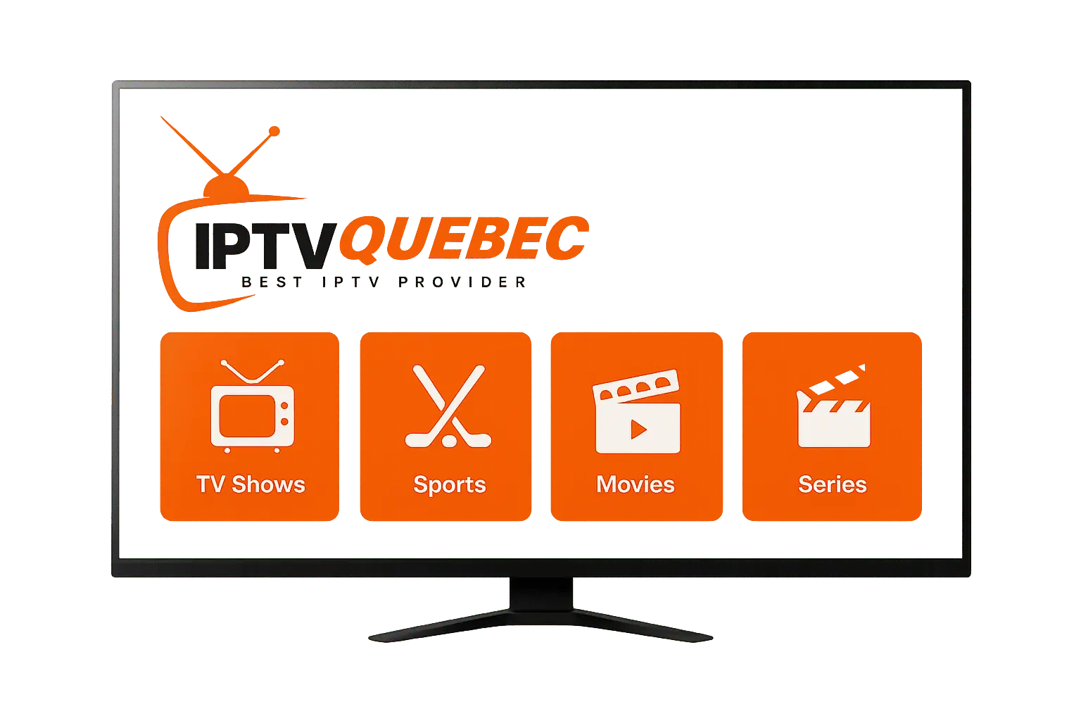 Smart TV showing IPTV Quebec live channels and sports